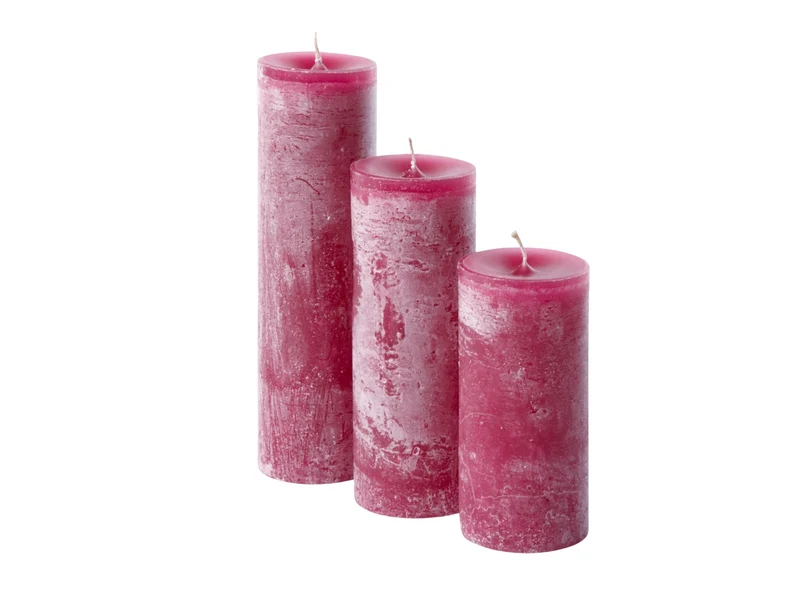 Dekocandle Zylinder-Kerze crimson Ø 8,6 x 20 cm (1 Stück)