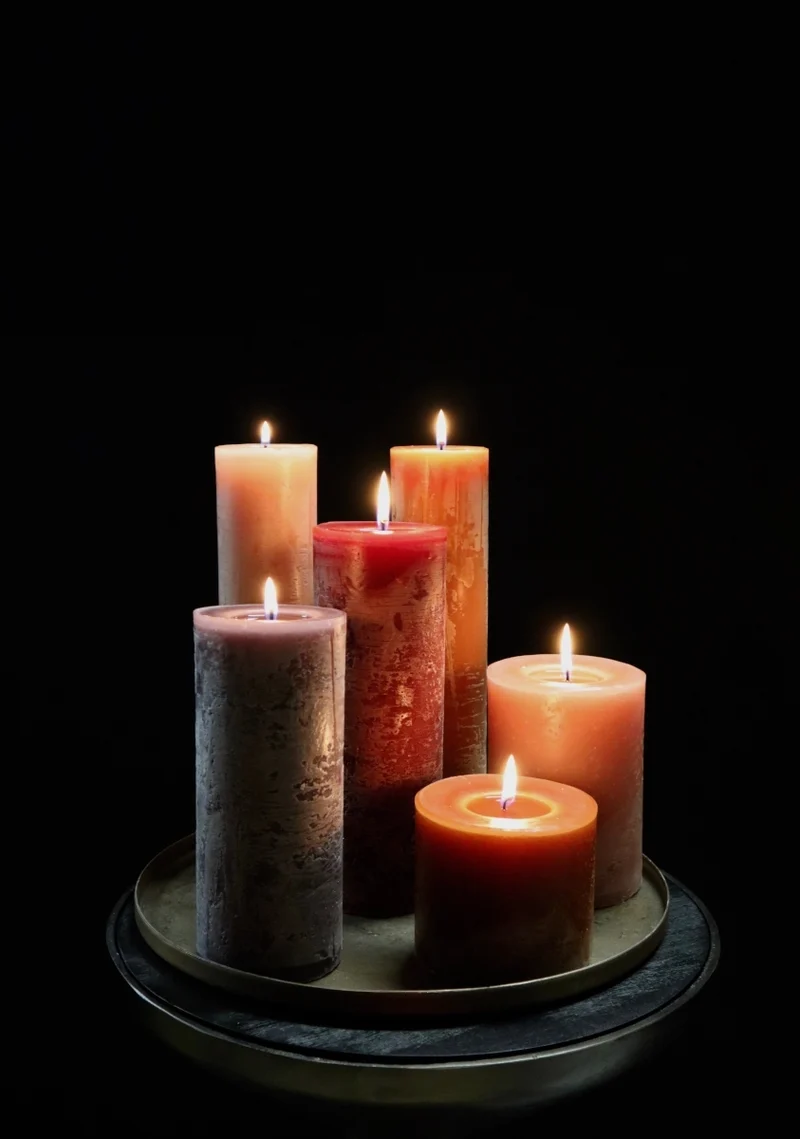 Dekocandle Zylinder-Kerze crimson Ø 8,6 x 20 cm (1 Stück)