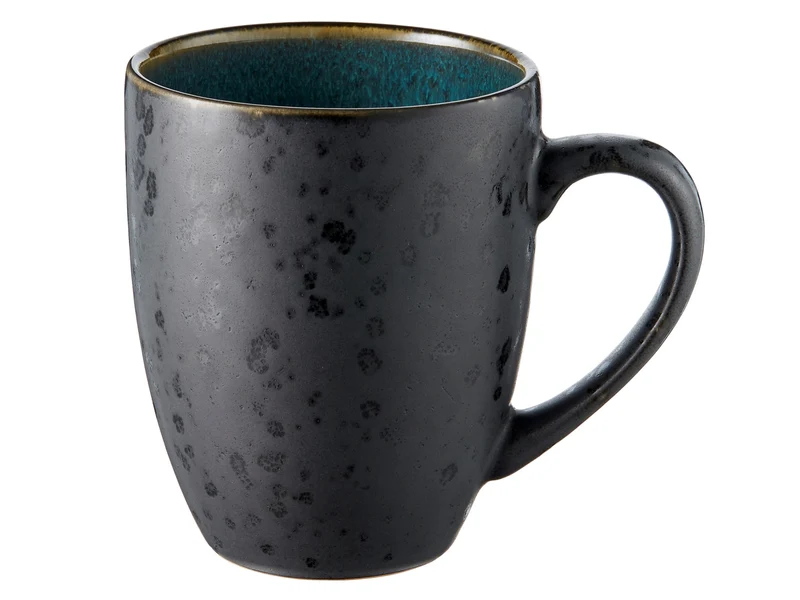 Bitz Becher mit Henkel matt black / shiny green 0,3 l