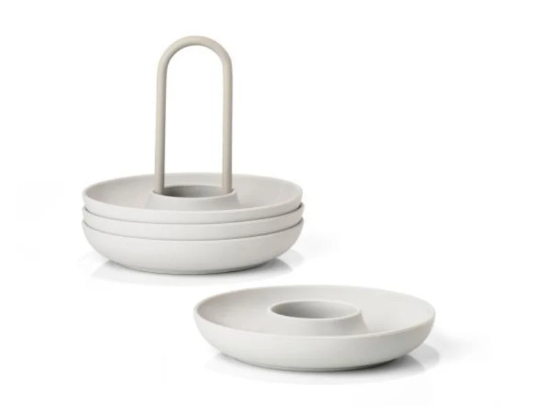 Zone Denmark Singles Eierbecher mit Halter warm grey Set4