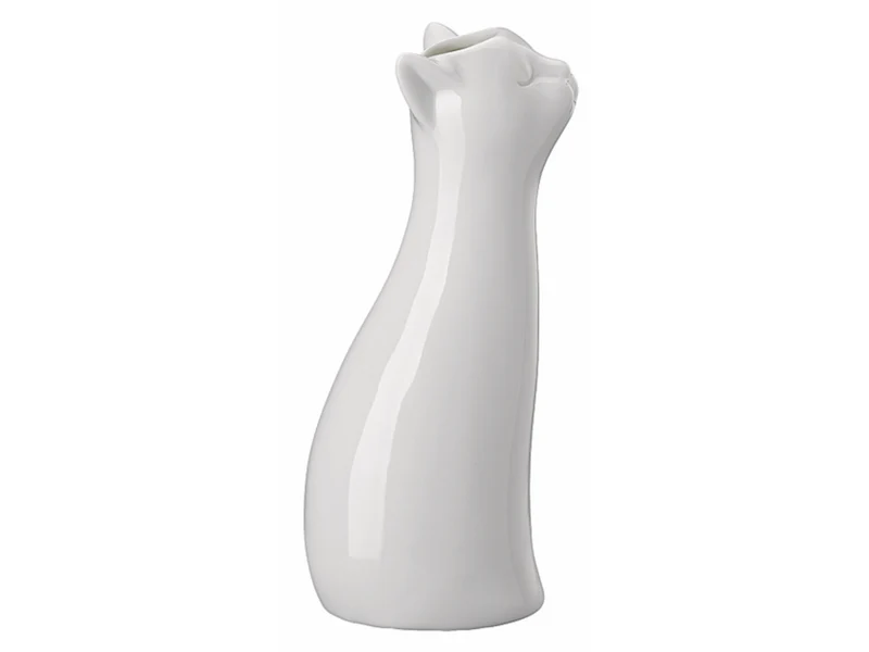 Hutschenreuther Katzen-Vase Weiss Vase 14 cm