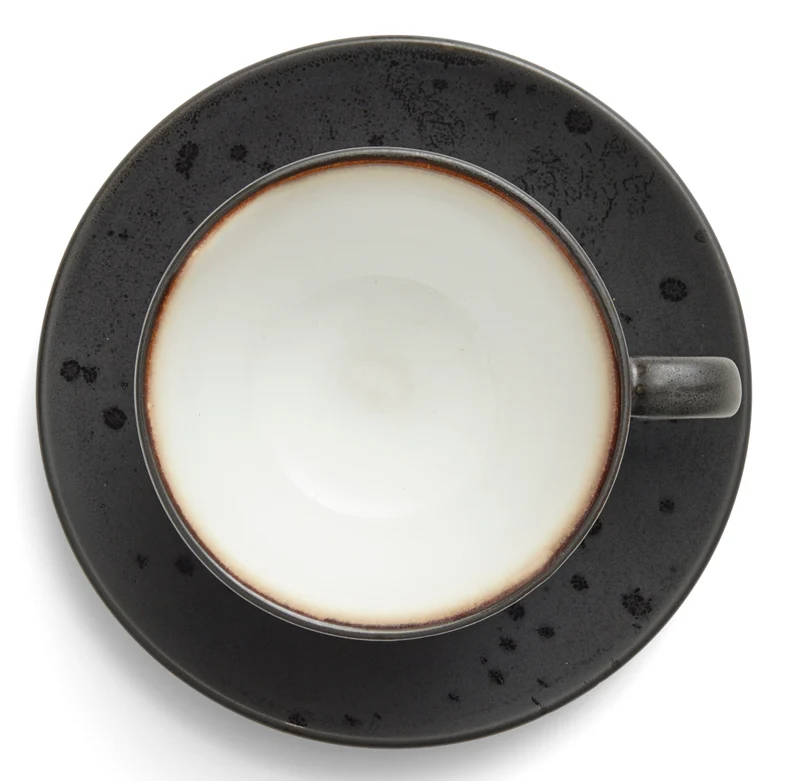 Bitz Tasse mit Untertasse black/amber 0,24 l Set4
