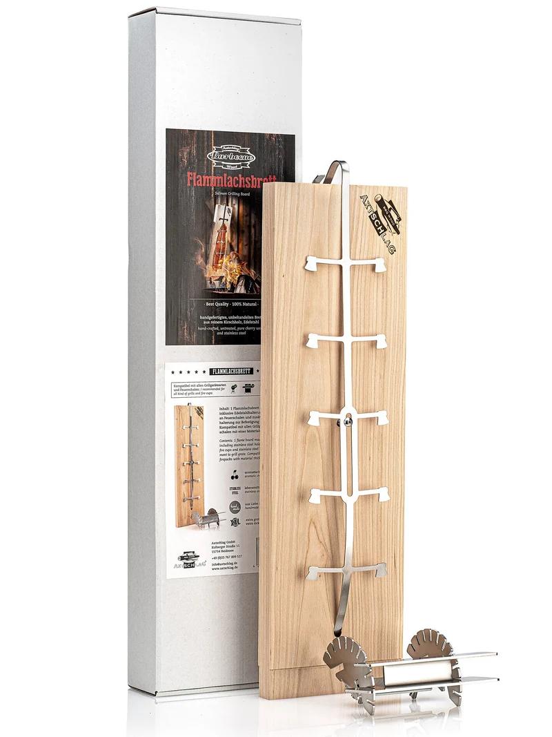 Axtschlag Flammlachsbrett Premium Kirsche - Für ambitionierte Griller