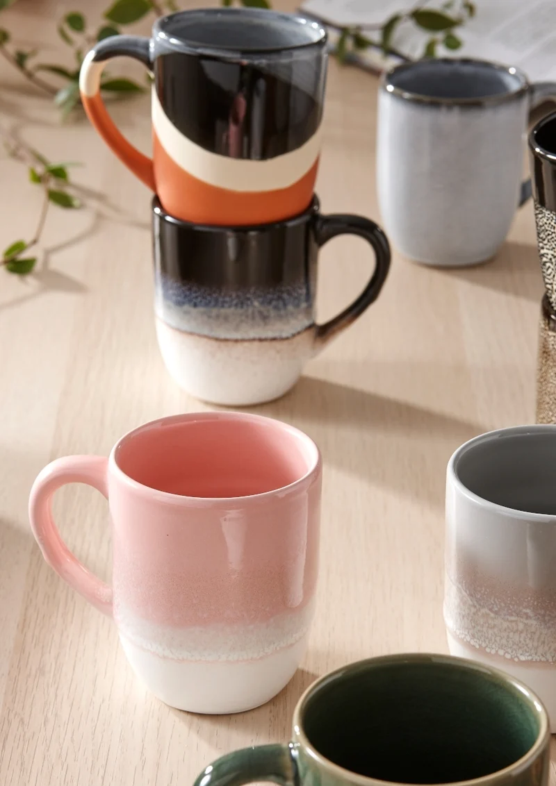ladelle CAFE Becher mit Henkel strukturiert schwarz 0,3 l