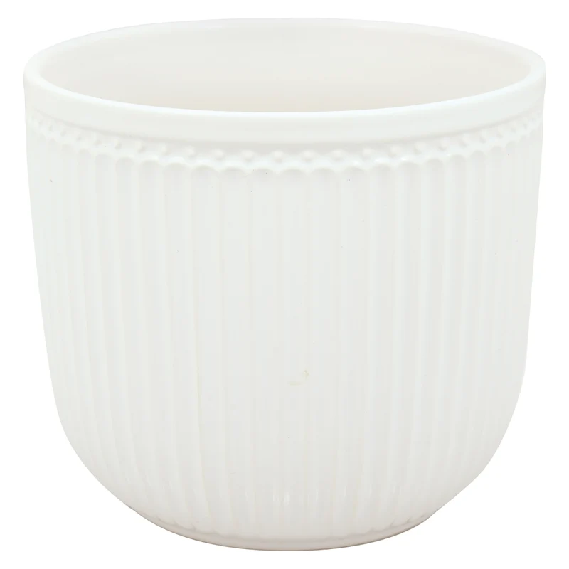 Greengate Alice Blumentopf white medium 14 cm