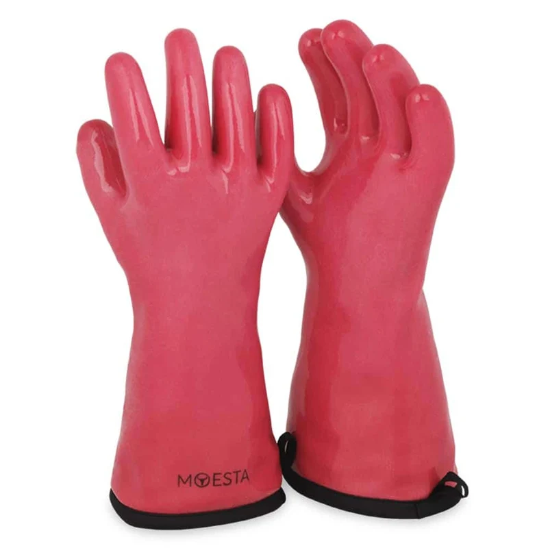 Moesta HeatPro Gloves - Grillhandschuhe aus Silikon - pink in Größe L (9)