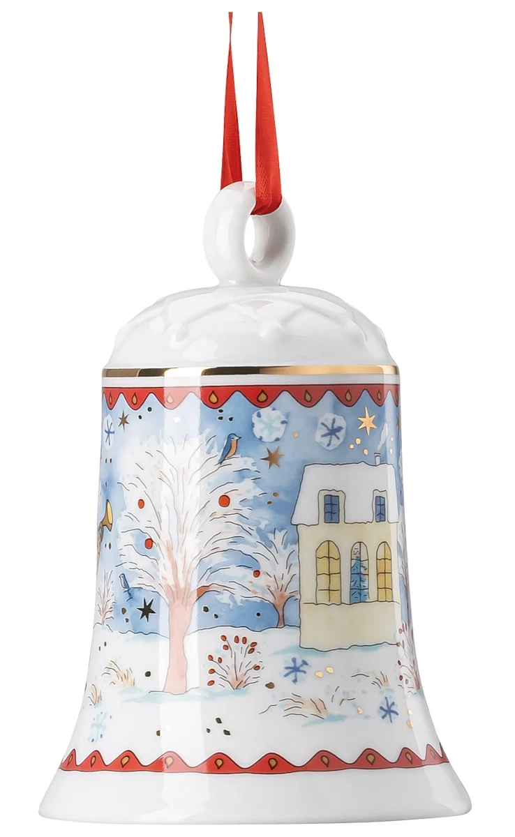 Hutschenreuther Sammelserie 2022 Porzellanglocke 12cm Weihnachtsa.