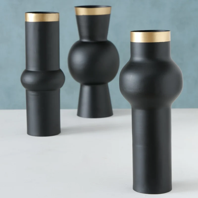 Boltze Varnjo Vase Eisen schwarz sortiert 30 cm (1 Stück)