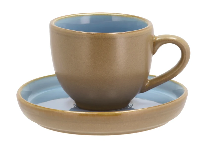 Bitz Espressotasse mit Untertasse wood/ocean 0,07 l