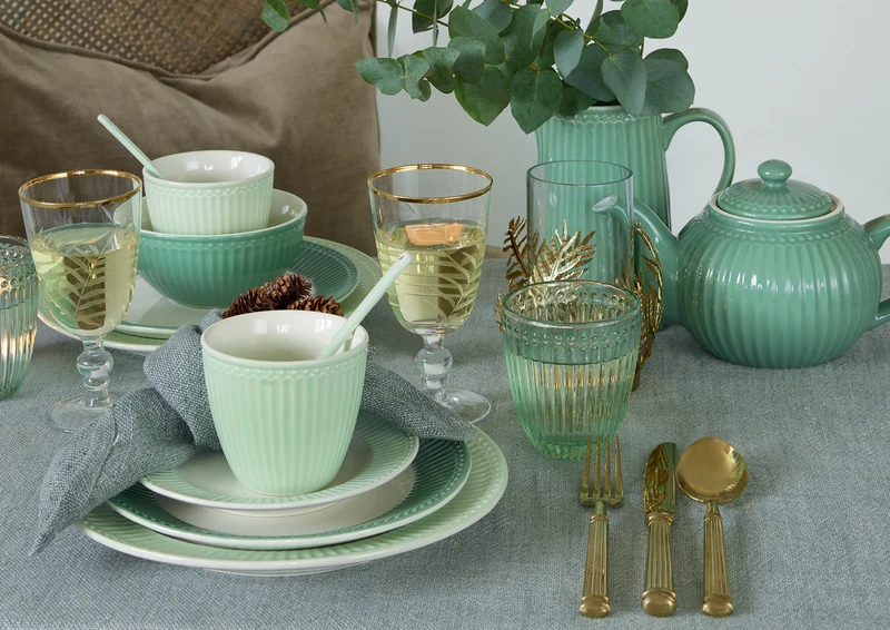 Greengate Alice Speiseteller dusty green 26,5 cm