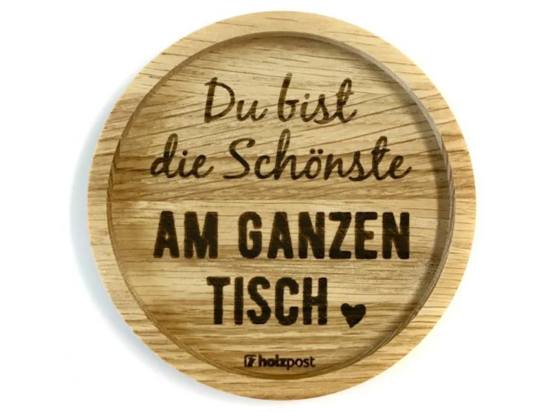 holzpost Untersetzer Schönste Eiche 11,2cm