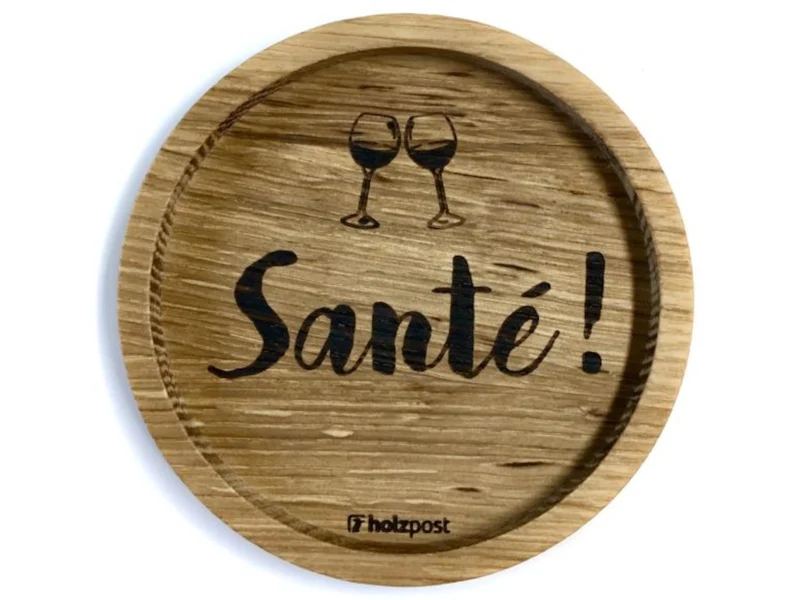holzpost Untersetzer Santé Eiche 11,2cm