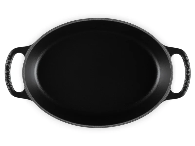 Le Creuset Backform Signature oval schwarz matt 24cm