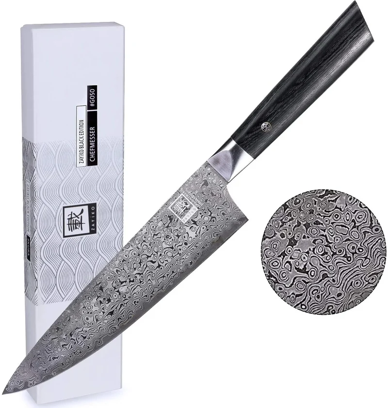 Zayiko Damast Chefmesser, "Black"-Serie
