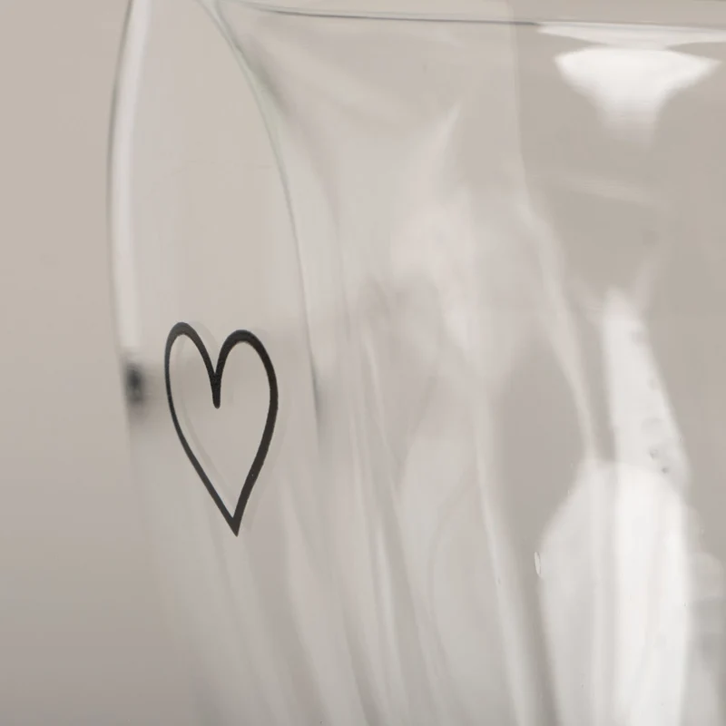 Eulenschnitt Doppelwandiges Herzglas Herz 200ml