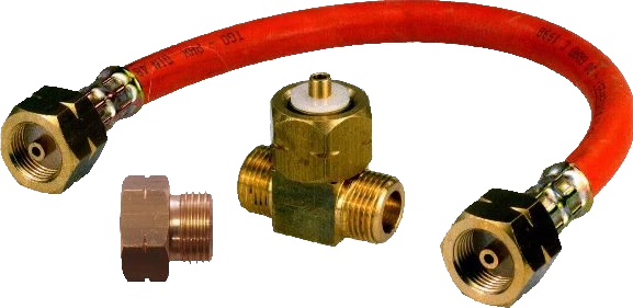 TGO Anschlußgarnitur, 2 Gasflaschen, 1/4"L 50mbar