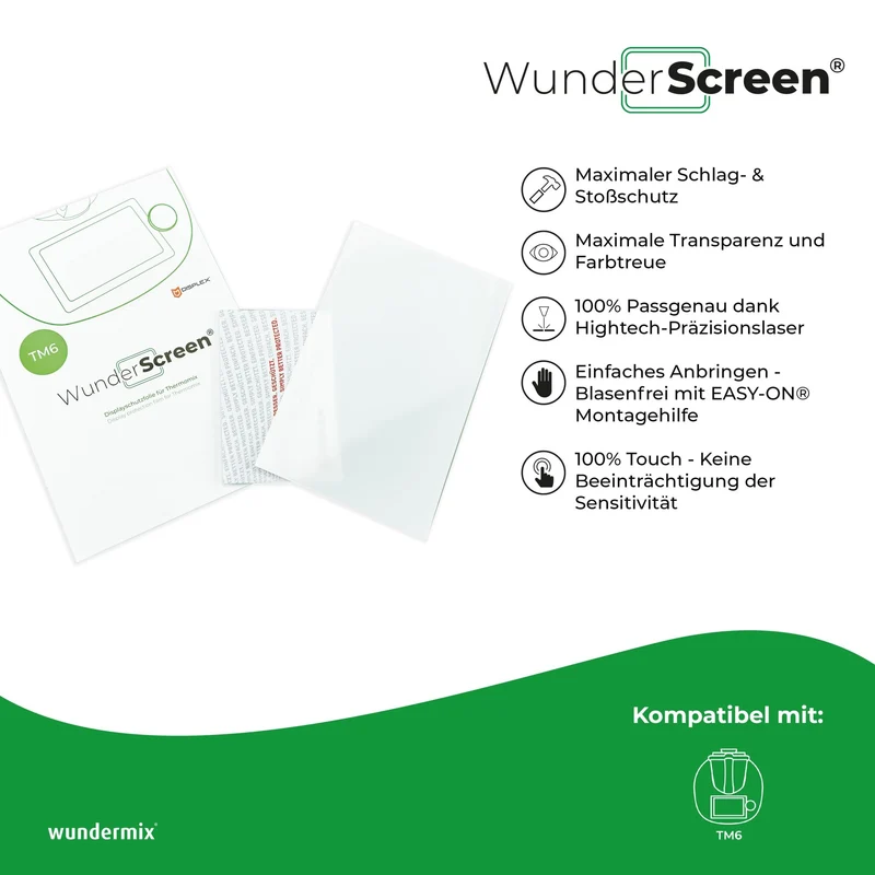WunderScreen® | Hybrid-Glas Displayschutz für Thermomix TM6