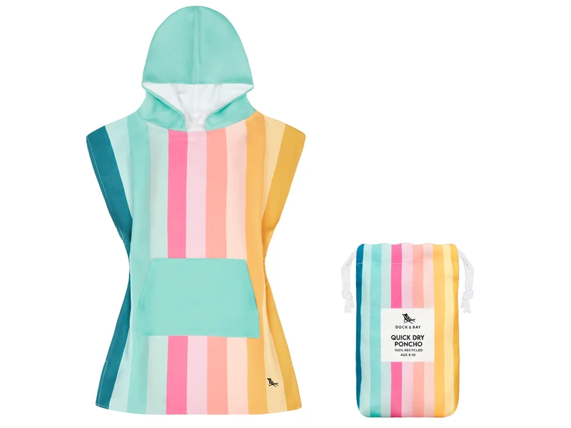 Dock & Bay Kinder-Badeponcho Coastal Candy 66x49cm
