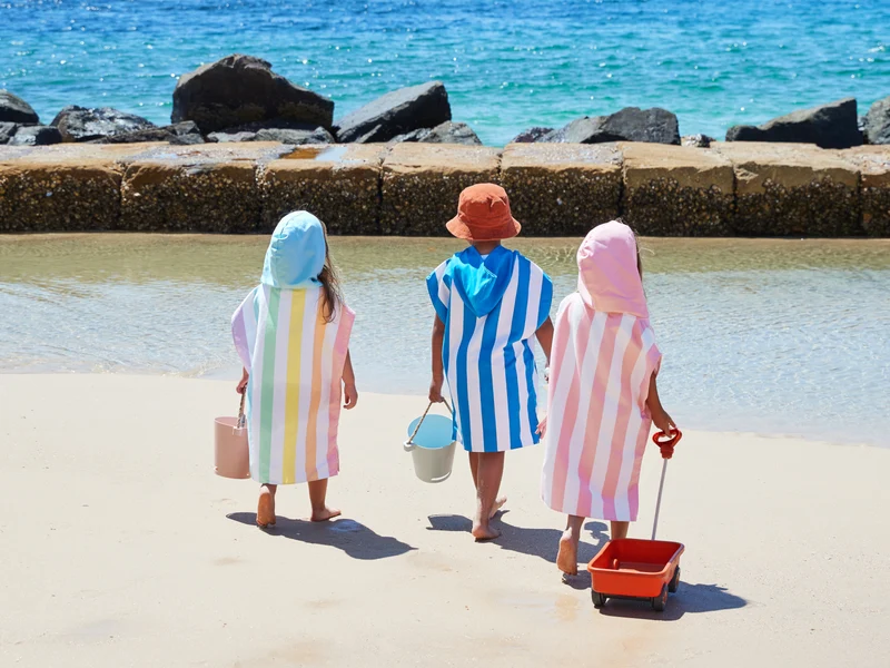 Dock & Bay Kinder-Badeponcho Unicorn Waves 75x55cm