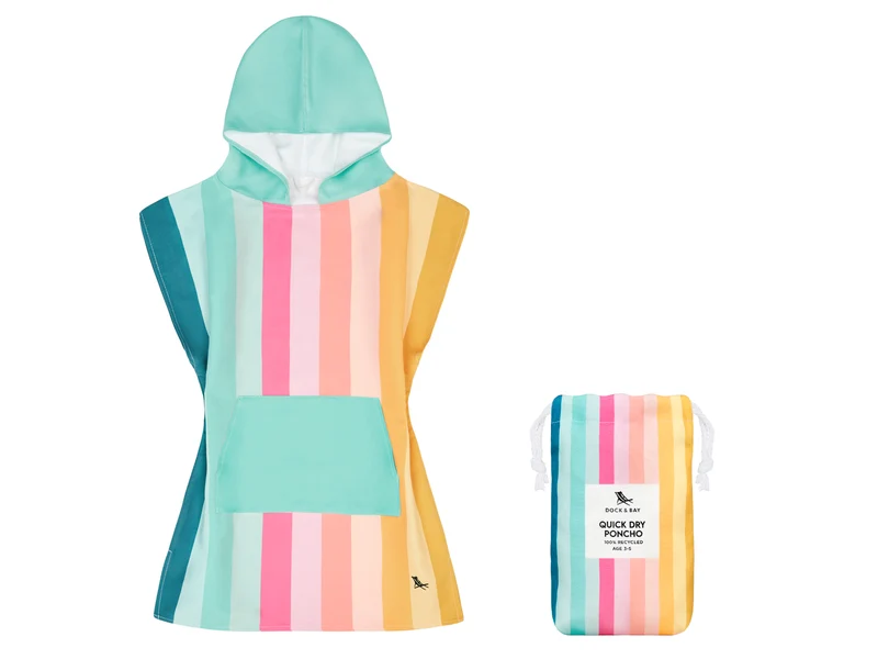 Dock & Bay Kinder-Badeponcho Coastal Candy 75x55cm
