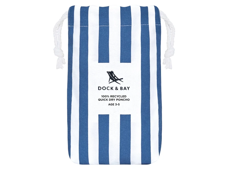 Dock & Bay Kinder-Badeponcho Whitsunday Blue 66x49cm