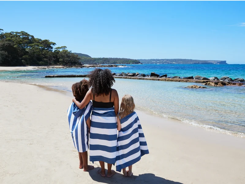 Dock & Bay Kinder-Badeponcho Whitsunday Blue 66x49cm