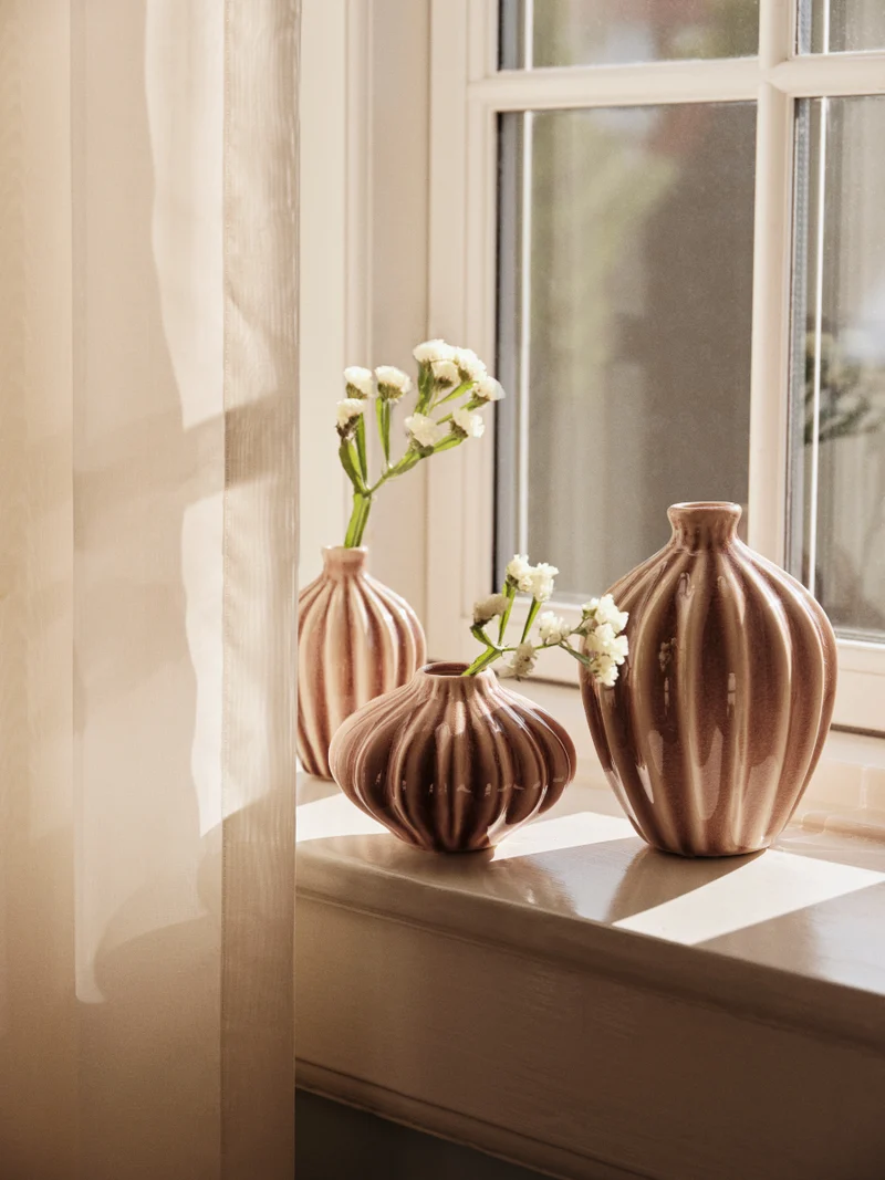Broste Copenhagen Amalie Vase Fawn braun 3tlg