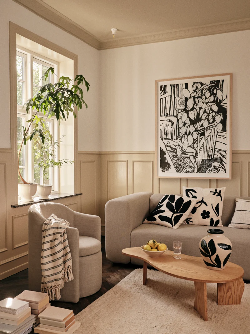 Broste Copenhagen Rosita Kissenbezug black/natural 50x50cm