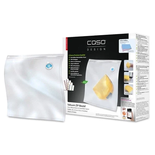 CASO ZIP-Beutel 26 x 23 cm, 20 Stück – reißfeste Vakuumbeutel