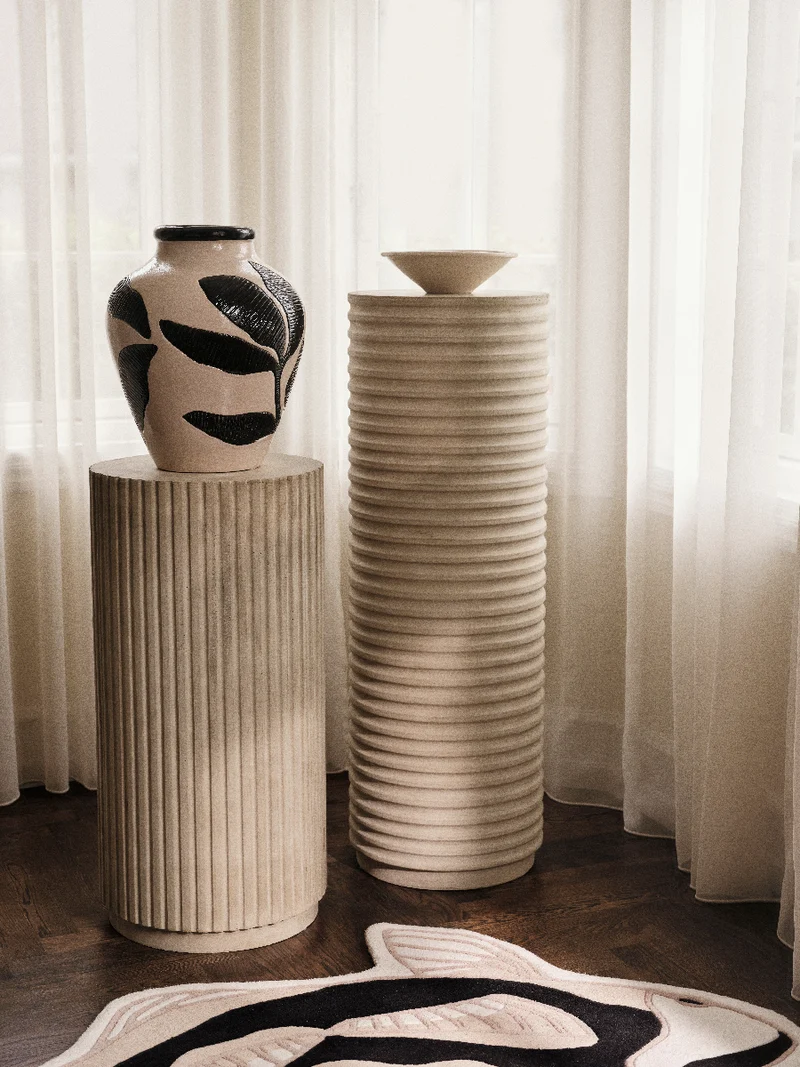 Broste Copenhagen Herbert Vase black/rainy day grey 30cm