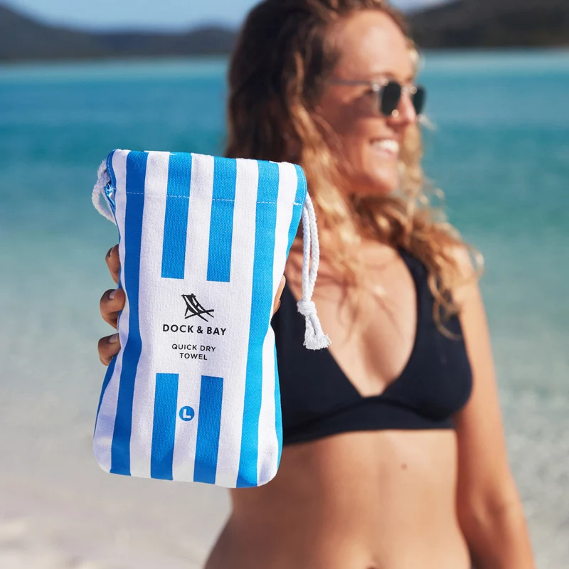 Dock & Bay Beach Towel L Bondi Blue 160x90cm
