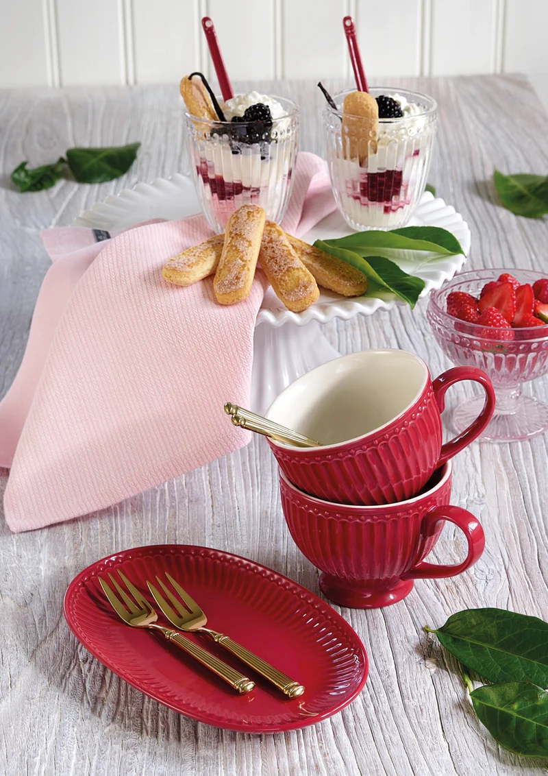 Greengate Alice Tasse mit Untertasse red 8,5 cm Set6