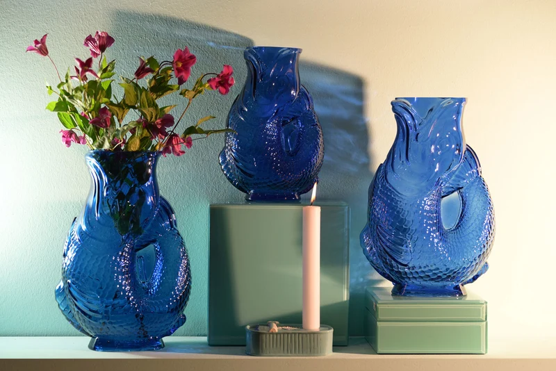 Giftcompany Jacquard Fischvase M blau 30cm