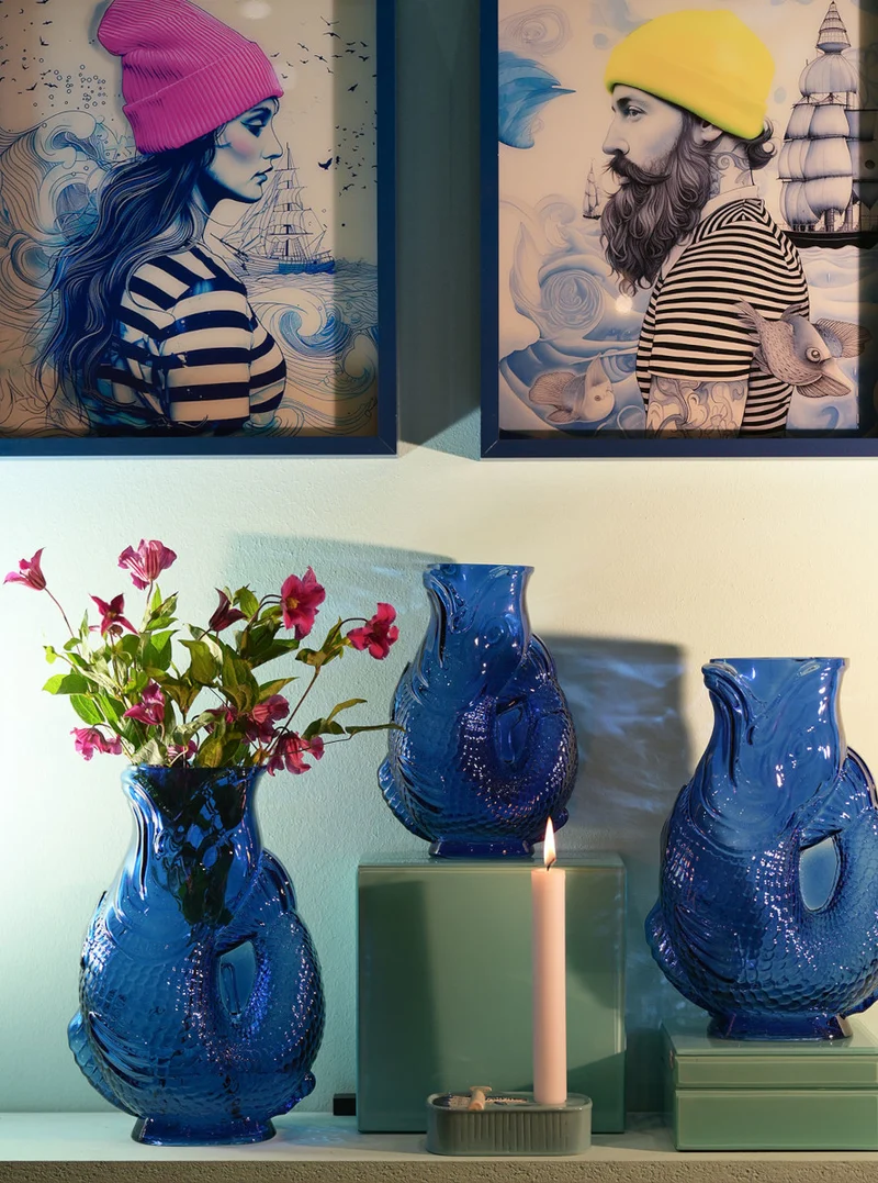 Giftcompany Jacquard Fischvase S blau 24cm