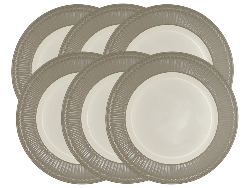Greengate Alice Speiseteller warm grey 26,5 cm Set6
