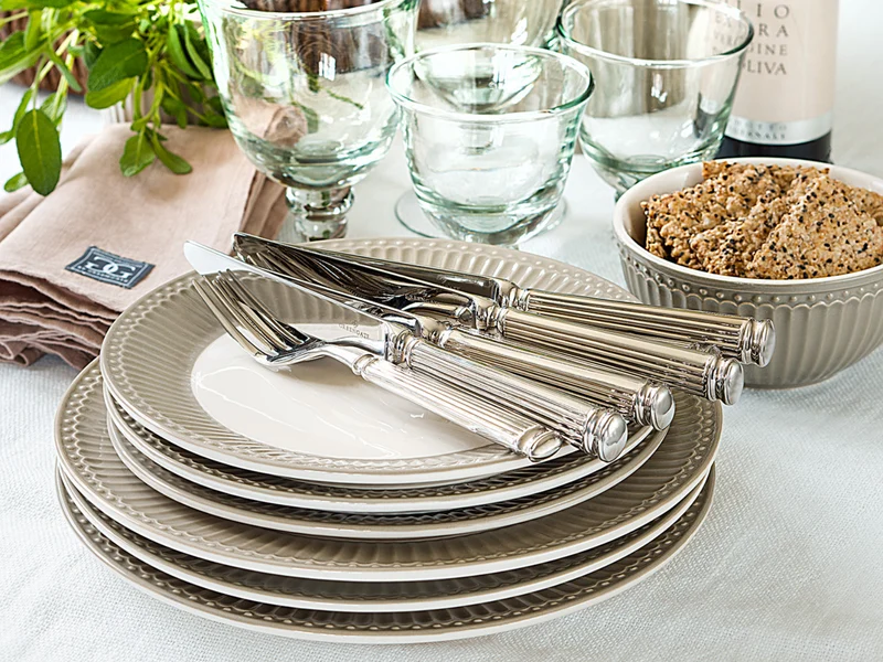 Greengate Alice Speiseteller warm grey 26,5 cm Set6