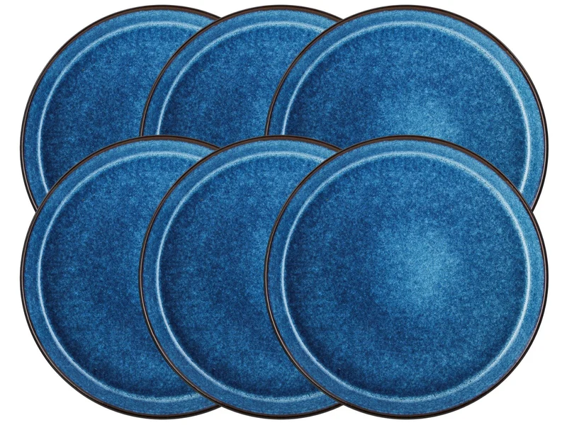 Bitz Speiseteller matt black / shiny dark blue 27 cm Set6