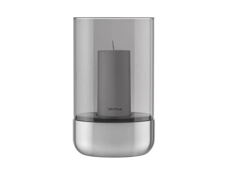 Blomus CALMA Laterne stainless steel matt glass smoke M 20cm