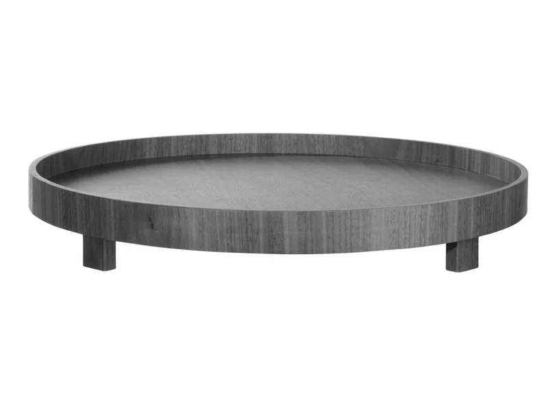 ASA Selection wood Walnuss Tablett auf Fuß Ø 40cm