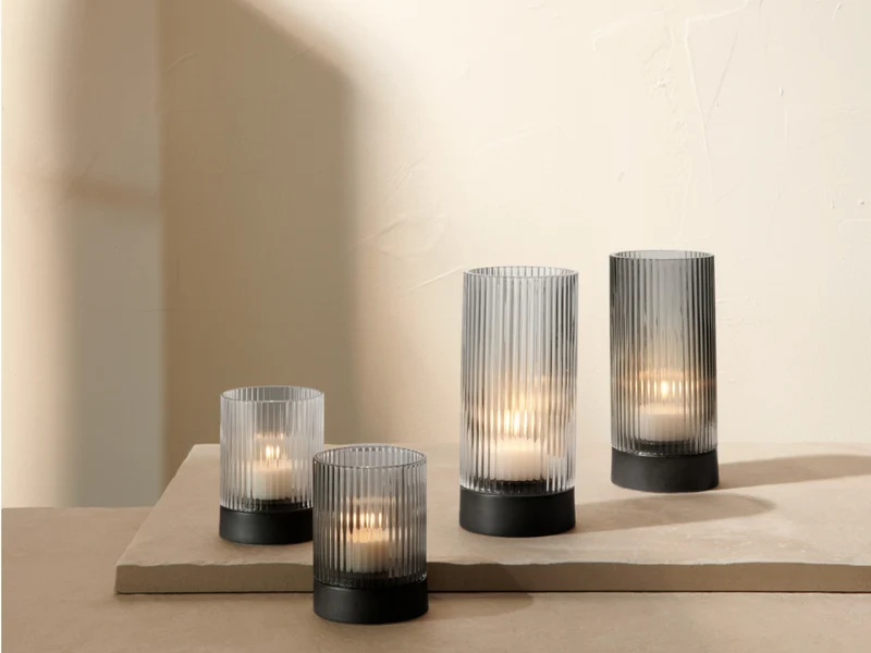 ASA Selection Juna Windlicht mit Porzellanfuß clear 9,6cm