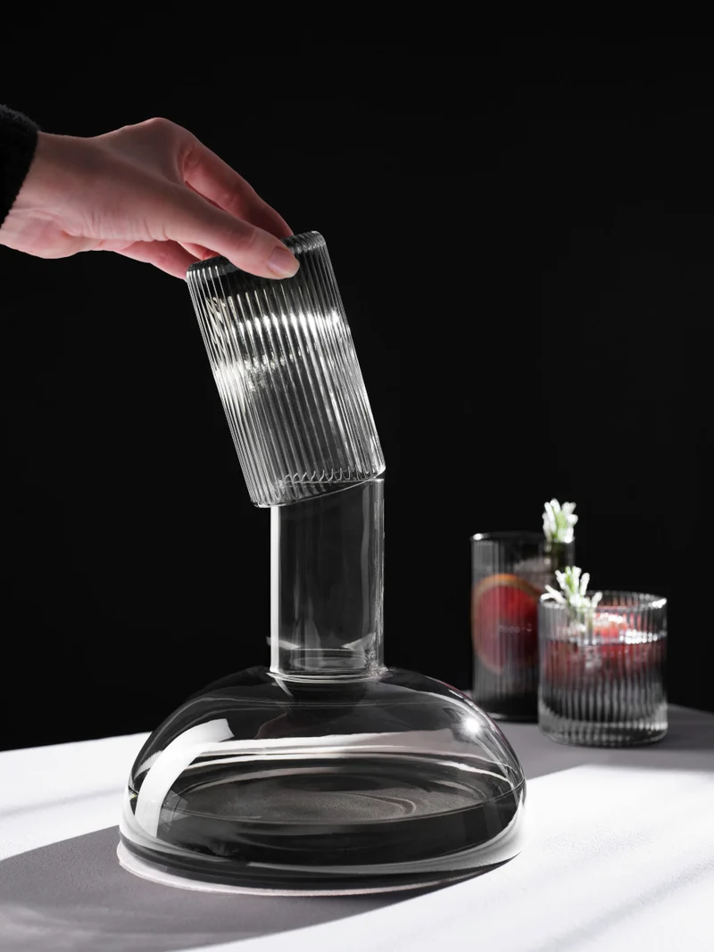 ASA Selection Juna Karaffe mit Trinkglas grey 1,3l