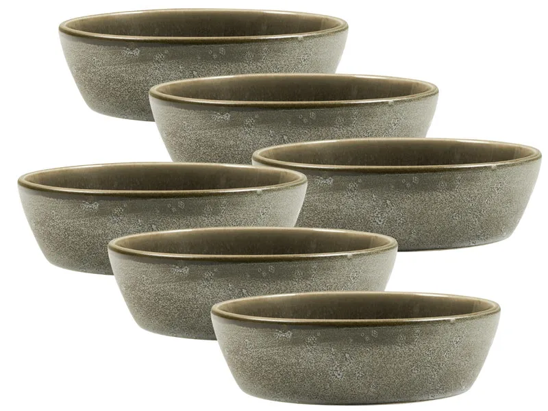 Bitz Bowl matt grey / shiny grey 18 cm Set6