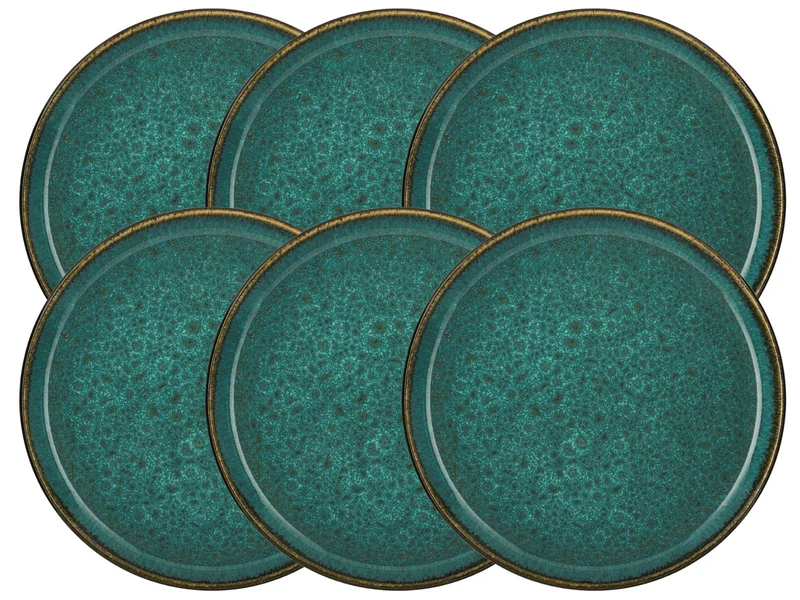 Bitz Frühstücksteller matt green / shiny green 21 cm Set6