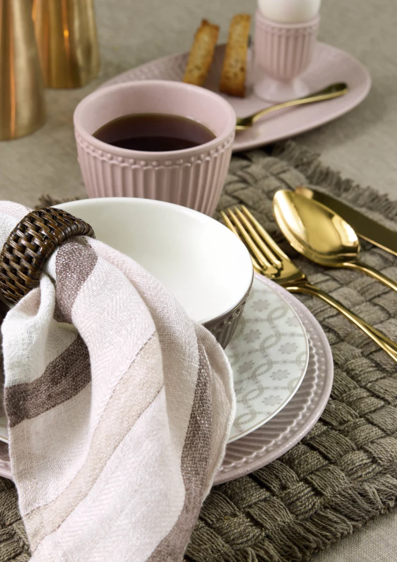 Greengate Mannie Leinen Serviette dusty rose 40x40cm