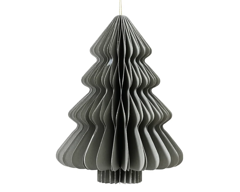 Decoris Baum Papier grau 15cm