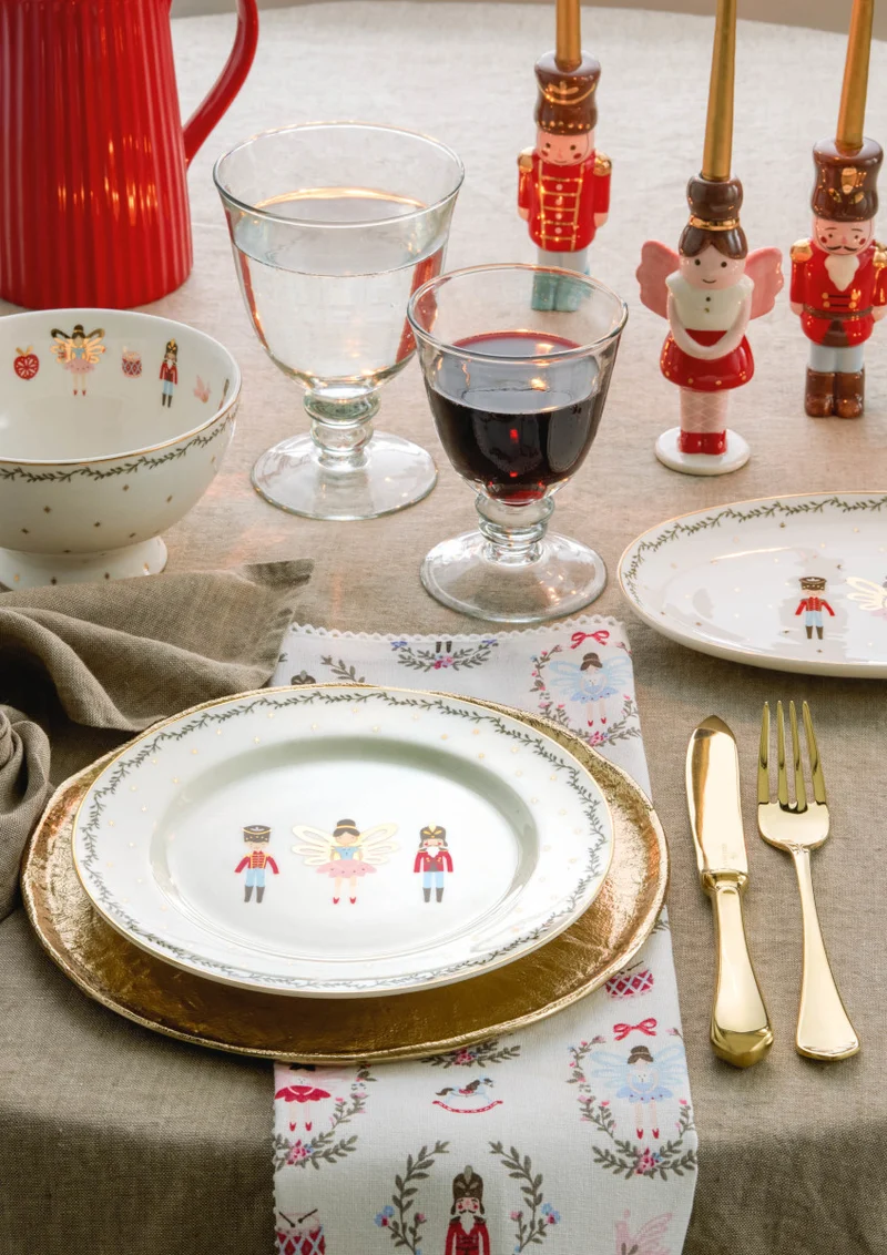 Greengate Xmas Geschirrtuch bedruckt pale grey 70x50cm