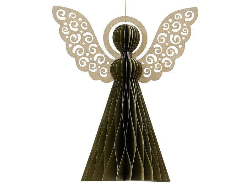 Decoris Engel Papier grün 8cm
