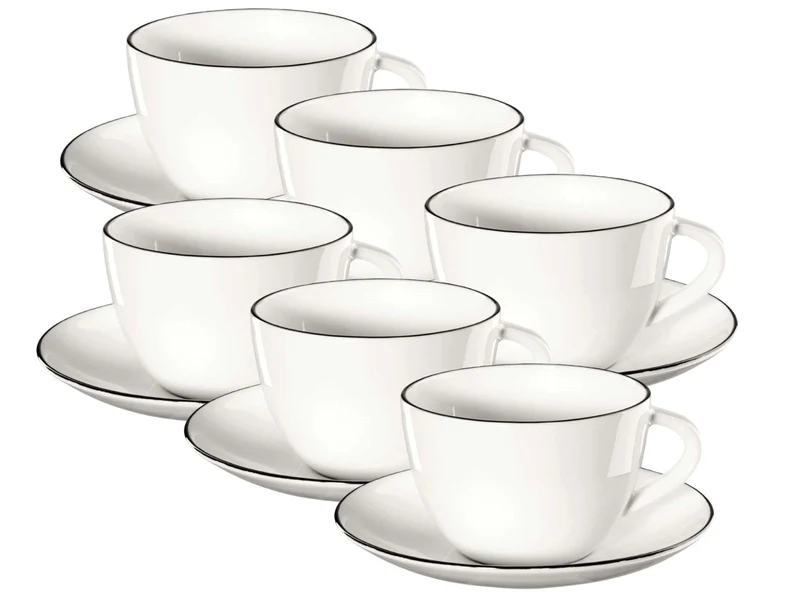 ASA Selection à table ligne noire Kaffeetasse mit Untertasse 0,2l Set6