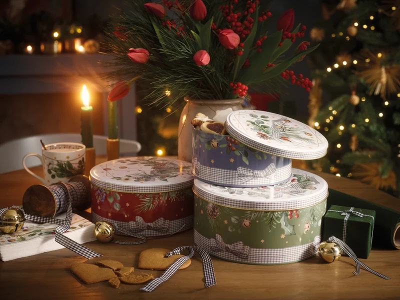 Hutschenreuther Sammelserie 2024 Süßer die Glocken nie klingen Plätzchendosen Set3
