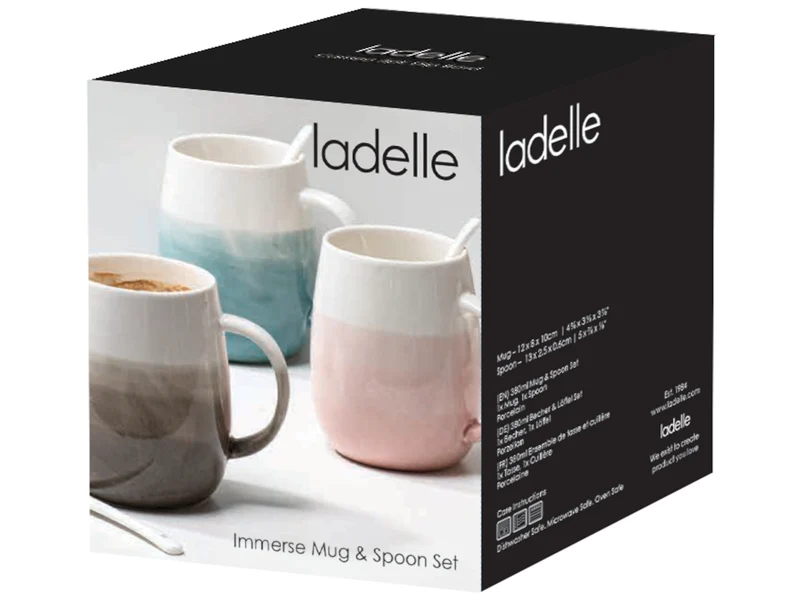 ladelle Immerse schattiert Mokka Becher- & Löffel-Set 12cm